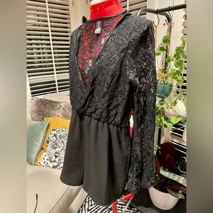 MINKPINK Black Lace Romper